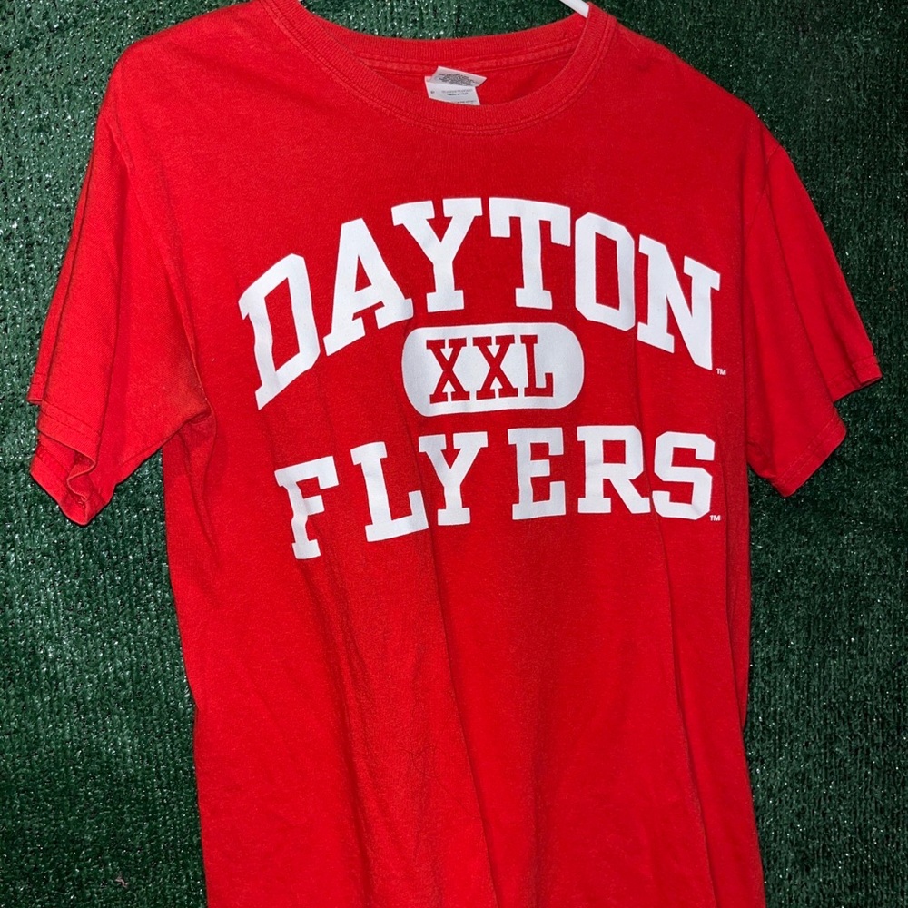 vintage Y2K University of Dayton Flyers Red Out Shirt S Gildan tag Ohio NCAA